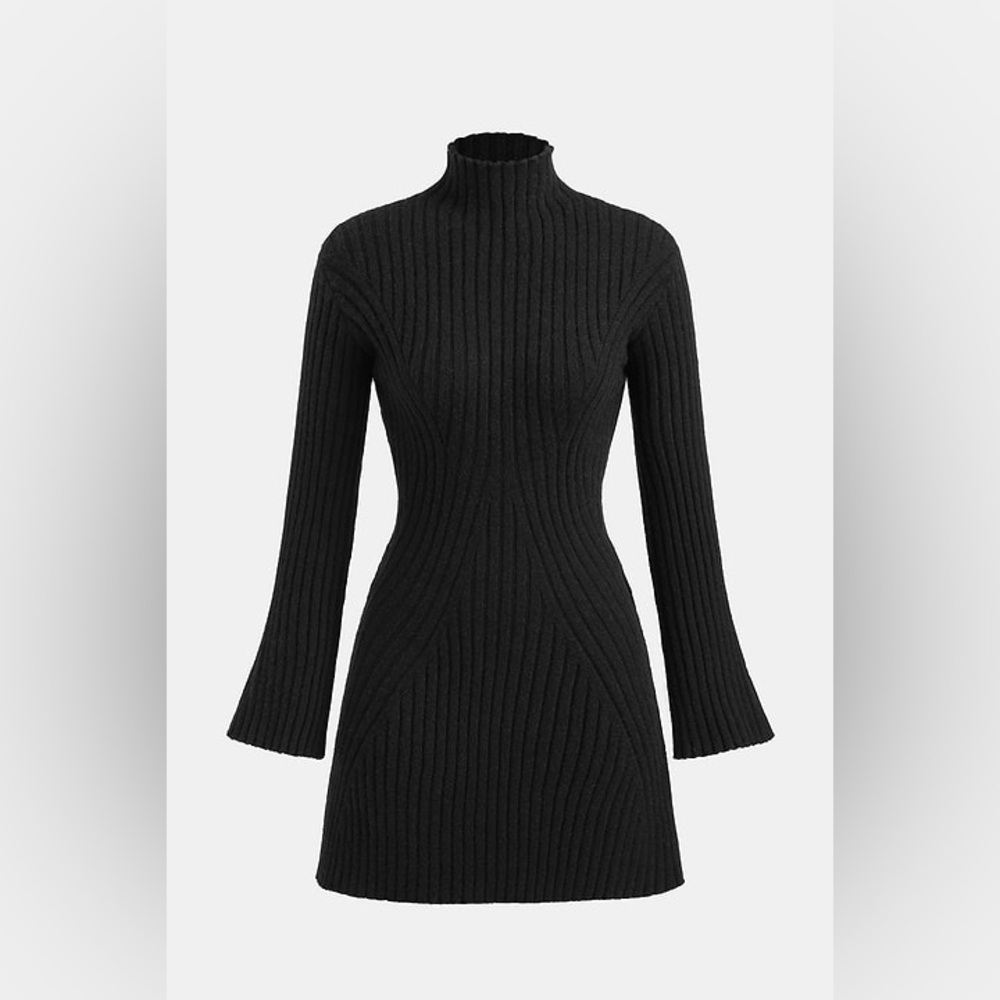 Cupshe x JoJo Midnight Mockneck Mini Sweater Dress - Picture 4 of 9